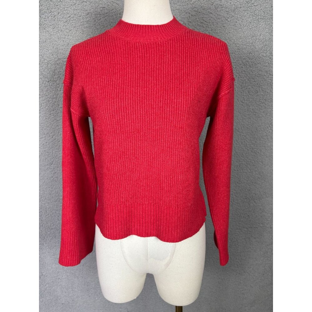Hippie Rose Juniors' Cozy Red Ribbed Pullover Sweater Hi Lo Size Small NWT's